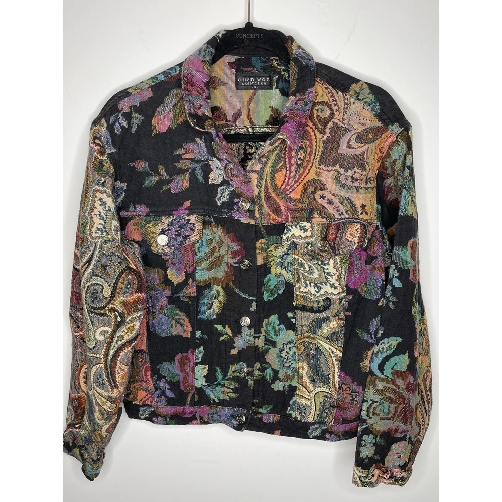 Vintage Allen Wah Multi Pattern Buttoned Jacket